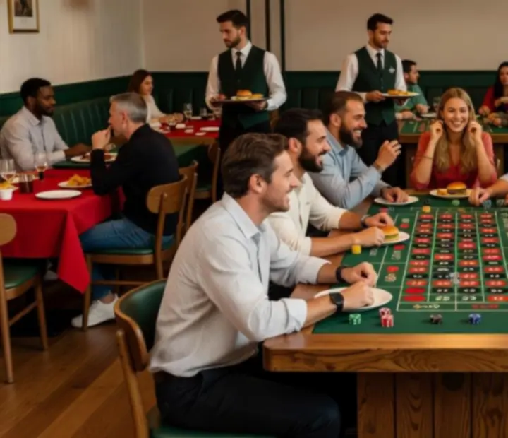 Galéria hangulatkép: baráti társaság, roulette kerék és színes koktélok a Localkitchennben