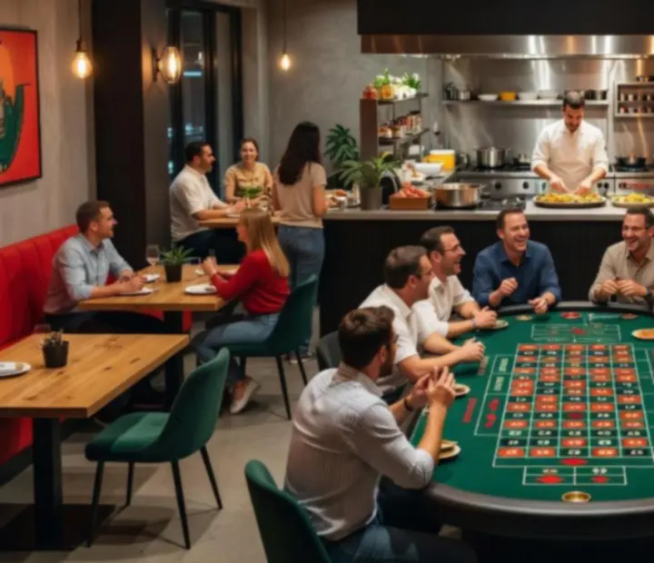 Nyitott konyha és roulette asztal urban kaszinó hangulatban a Localkitchenn étteremben
